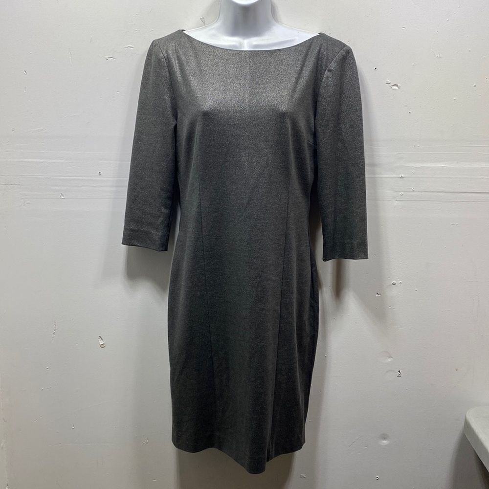 L'Agence Long Sleeve Metallic Sheath Dress Size 8